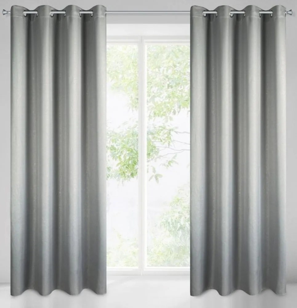 Draperii de culoare unică pentru cercuri în gri 140 x 250 cm