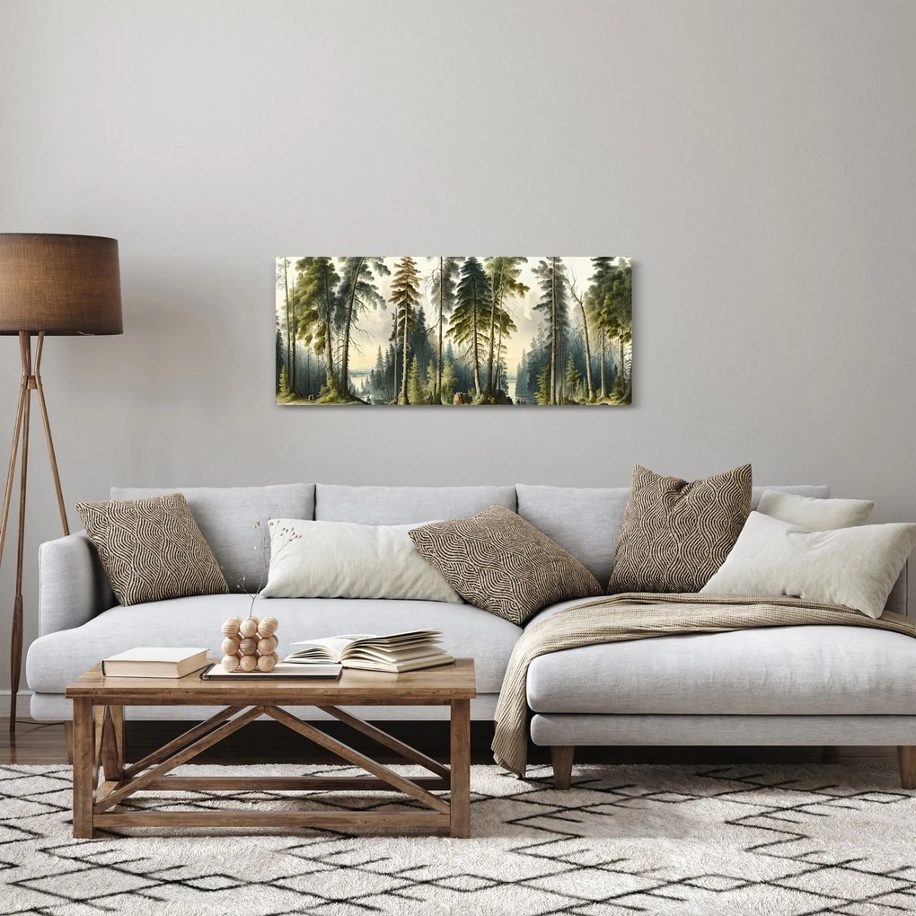 Tablou - Peisaj de epocă de păduri (120x50 cm)