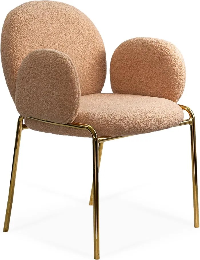 Scaun dining Kora, bej, boucle