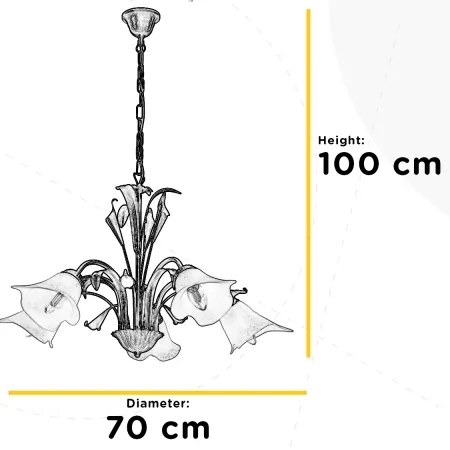 Lustră pe lanț LUCREZIA 5xE14/6W/230V crem ONLI