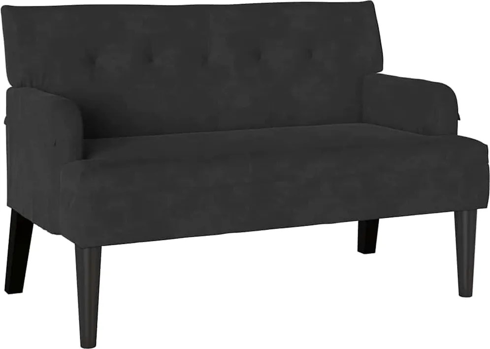 vidaXL Bancă Chesterfield Negru 112 x 65,5 x 75 cm Catifea
