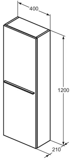 Dulap inalt suspendat Ideal Standard i.life S finisaj gri - carbon 40 cm 1 usa