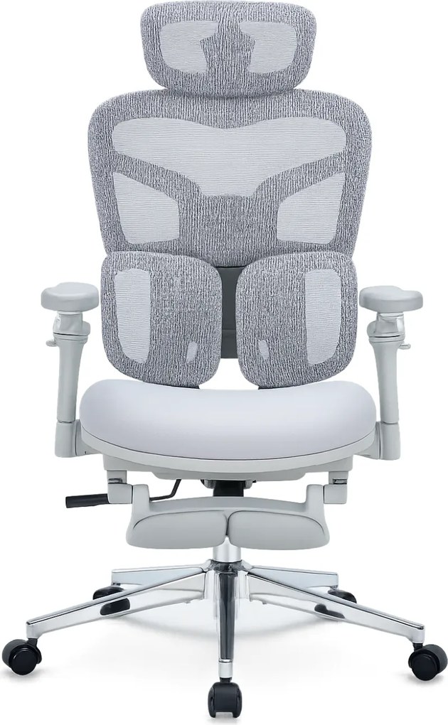 DeluxStar T9 FOAM Premium – Scaun ergonomic, Cotiere 6D, Suport Lombar Adaptiv, Spătar Reglabil pe Înaltime în 5 pozitii, Mecanism Înclinare/Blocare, Șezut buretat, Gri