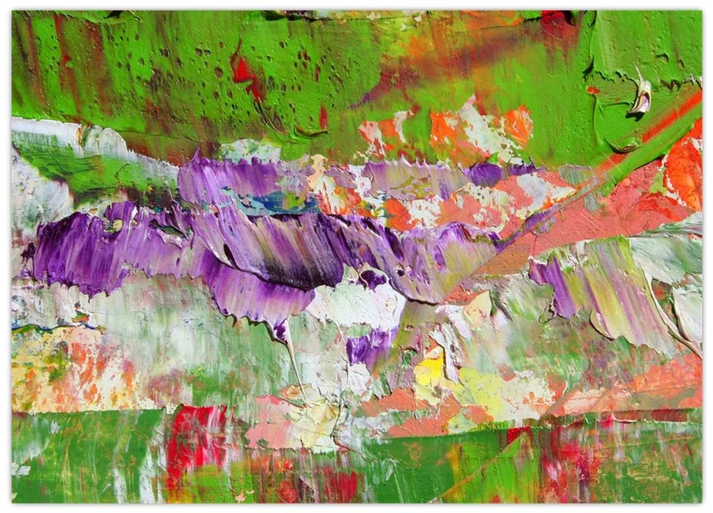 Tablou pe sticlă cu abstracție - pictura (70x50 cm)