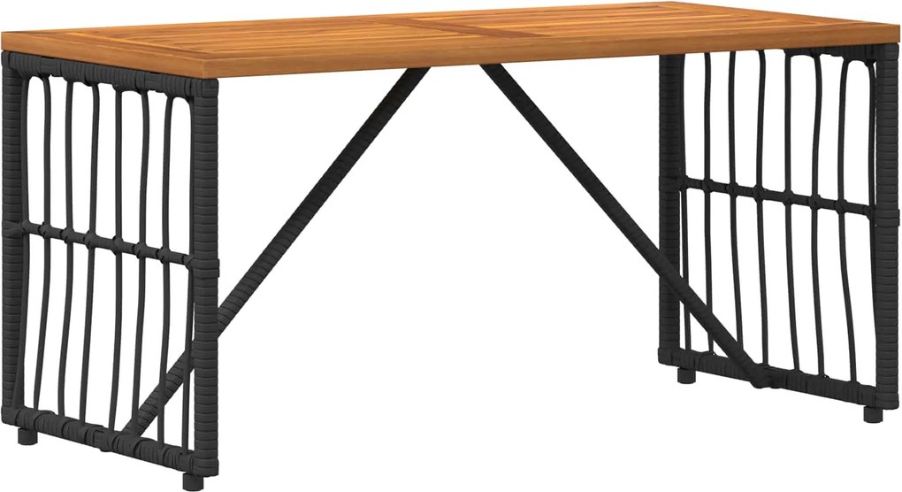 vidaXL Masă de exterior Negru 80 x 40 x 40 cm Oțel și Poliratan