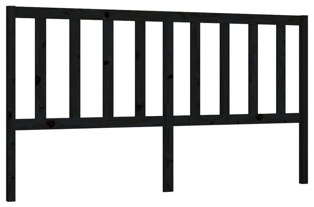 817759 vidaXL Tăblie de pat, negru, 186x4x100 cm, lemn masiv de pin