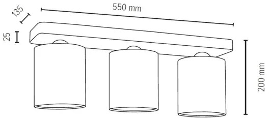 Plafonieră JENTA 3xE27/25W/230V