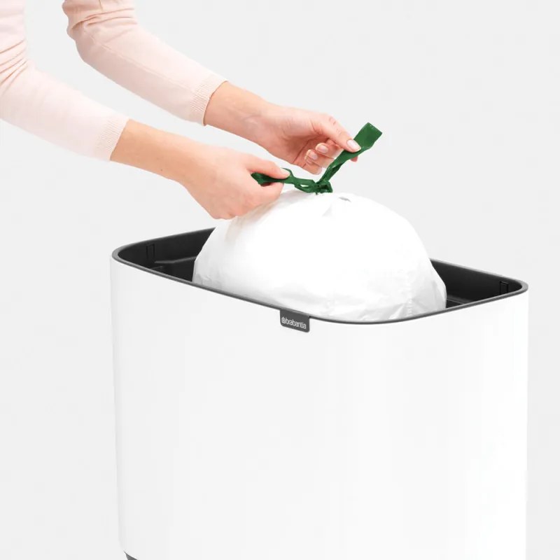 Cos de gunoi Brabantia Bo Touch 651110, 11+23 L, Deschidere lina si silentioasa, Deschidere mare, Alb