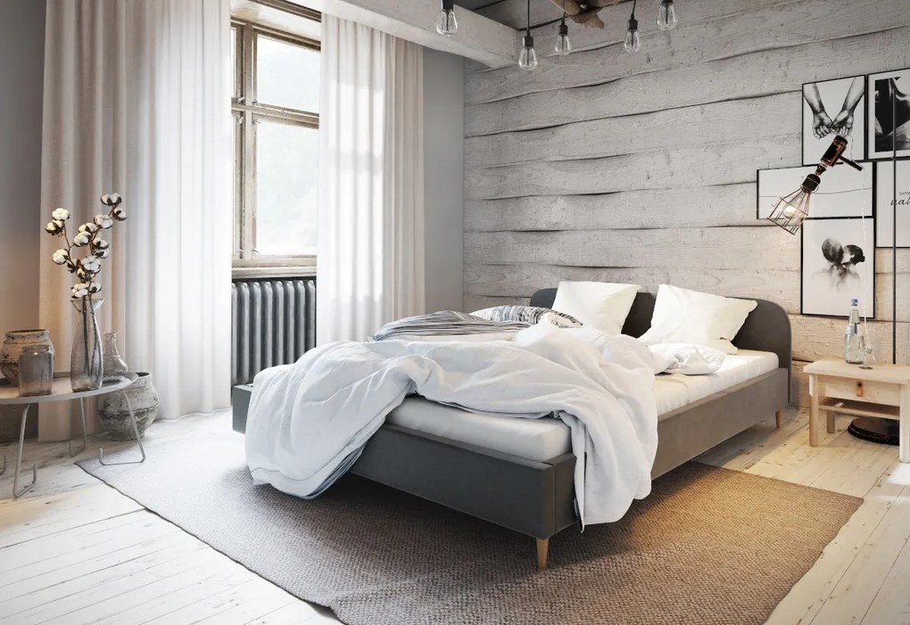 Supermobel Pat tapițat LOFT + somieră, 90x200, itaka 39