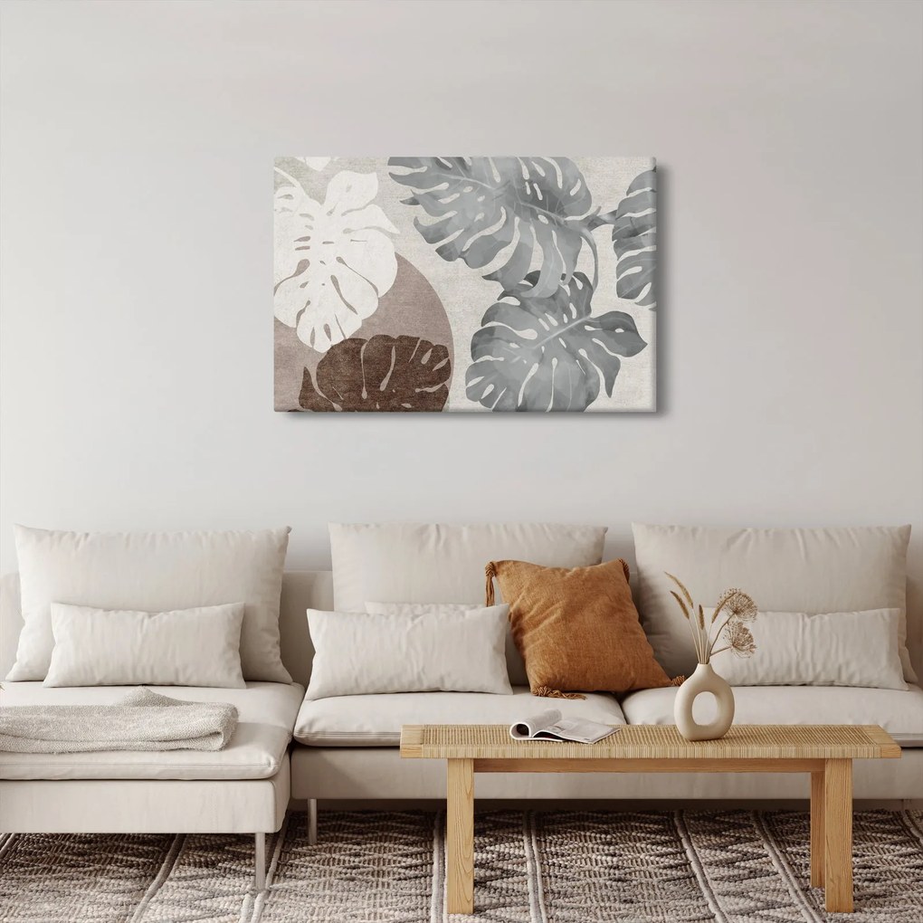 Tablou - Design cu frunze (90x60 cm)