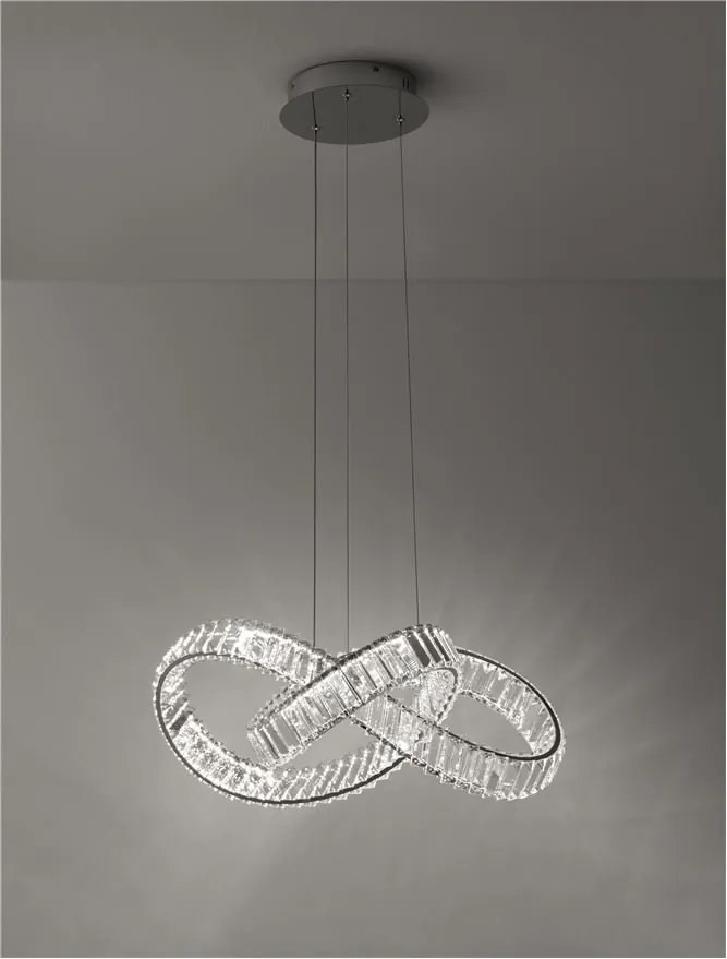 Pendul LED dimabil, cristal design elegant CONCETO crom