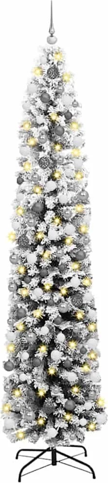 vidaXL Brad de Crăciun artificial Verde 240 cm PVC și oțel și plastic