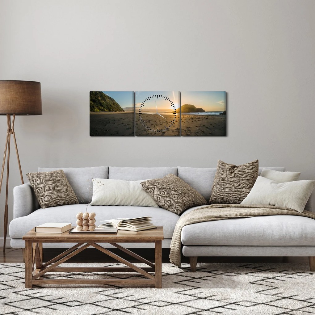 Tablou cu paja (cu ceas) (90x30 cm)