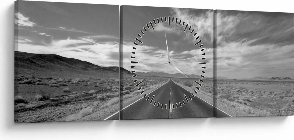 Tabloul cu autostrada (cu ceas) (90x30 cm)