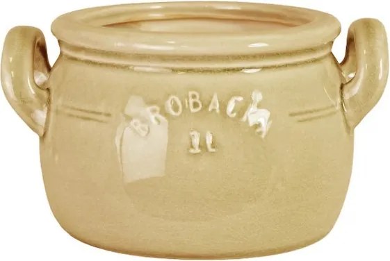 Ghiveci din ceramică glazurată manual 1L galben jos, „Brobacka"