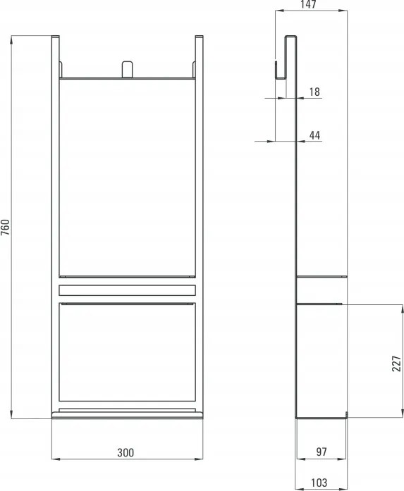 Etajera pentru cabină seria Nero ADM_N52K