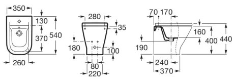 Roca A357477000 - Bideu pe picior GAP ceramică/alb