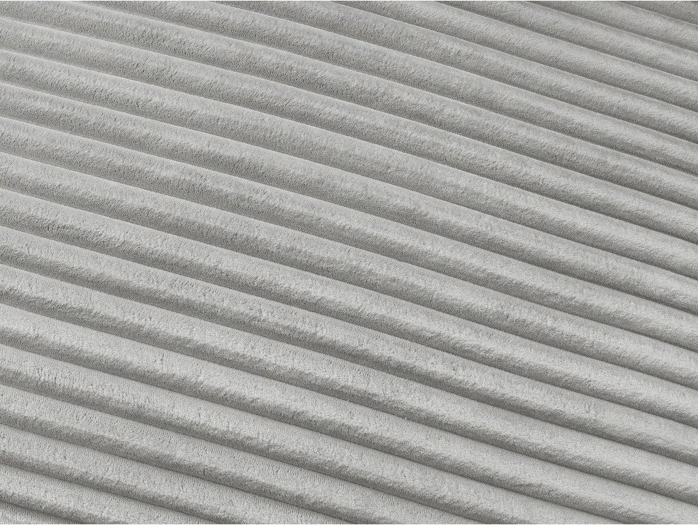 Canapea gri deschis pentru dormitul zilnic/extensibilă cu tapițerie din catifea reiată 220 cm Hugo – Bobochic Paris