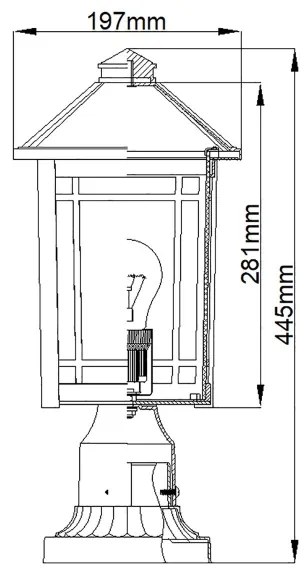 Lampă de exterior Quoizel QZ-CEDAR-POINT3-M-BK CEDAR POINT 1xE27/60W/230V IP44