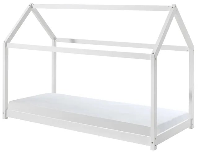 Set CABANE de culoare albă format dintr-un Pat copii Vipack (90 x 200 cm) și o SALTEA PAT COPII Basic Cool (90 x 200 x 10 cm).