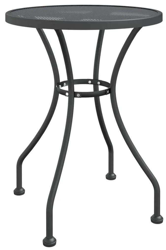 317342 vidaXL Masă de grădină antracit Ø60x72 cm plasă metalică expandată