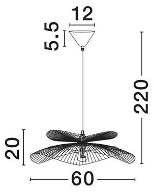 Lustra suspendata design natural, ARTIC, D 60cm