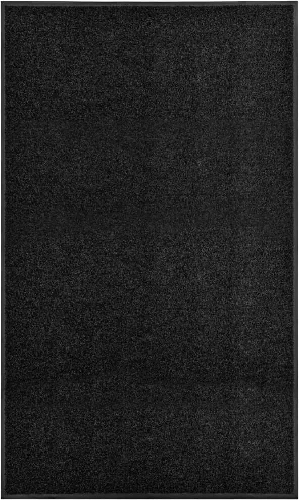 vidaXL Covoraș de ușă lavabil, negru, 90 x 150 cm