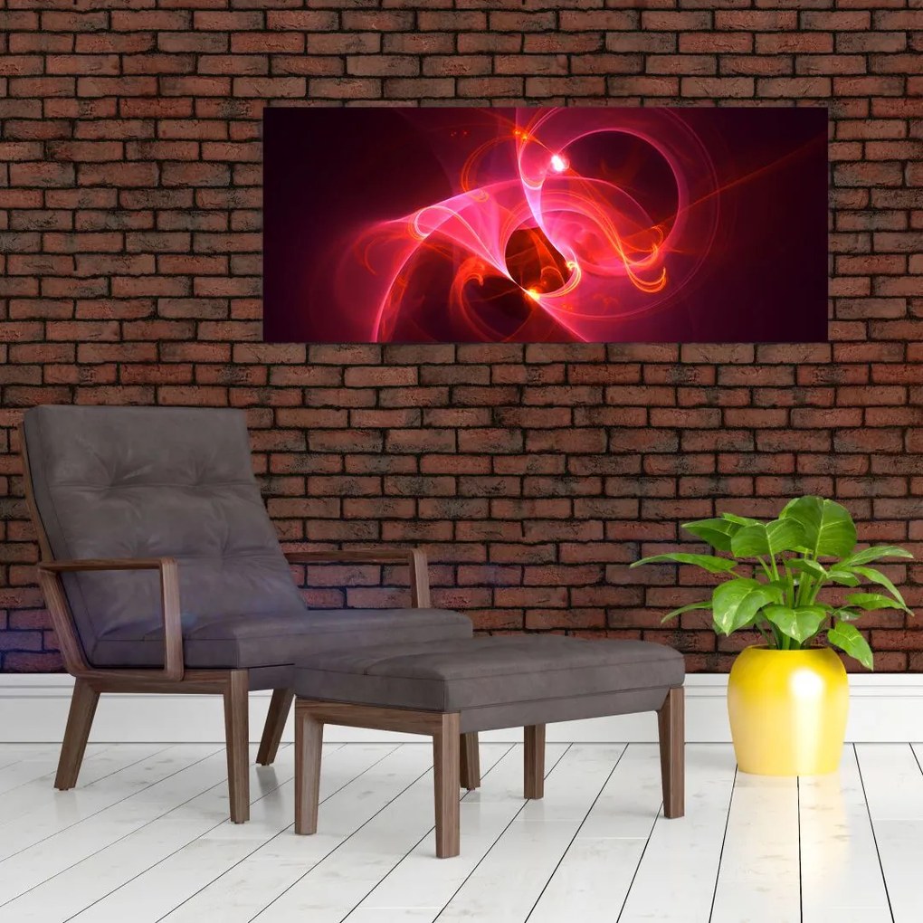 Tabloul modern cu abstacție roz (120x50 cm)
