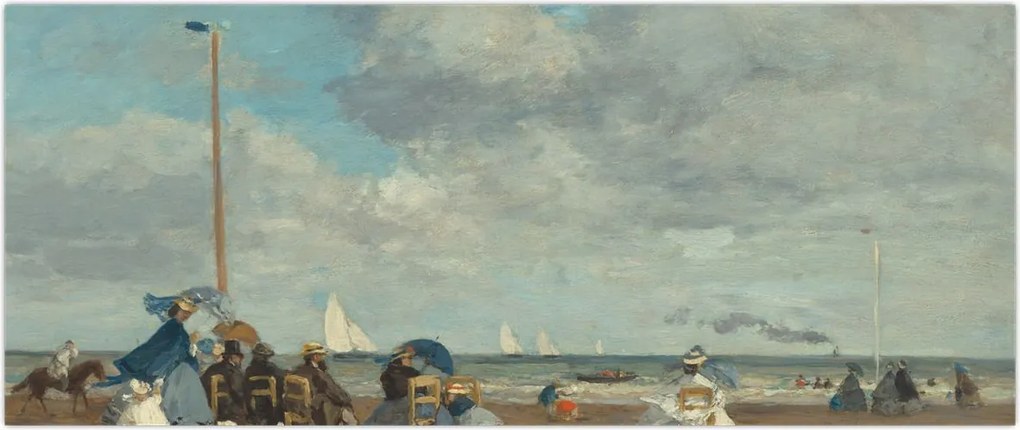 Tablou - Eugène Boudin, Beach at Trouville, reproducere (120x50 cm)