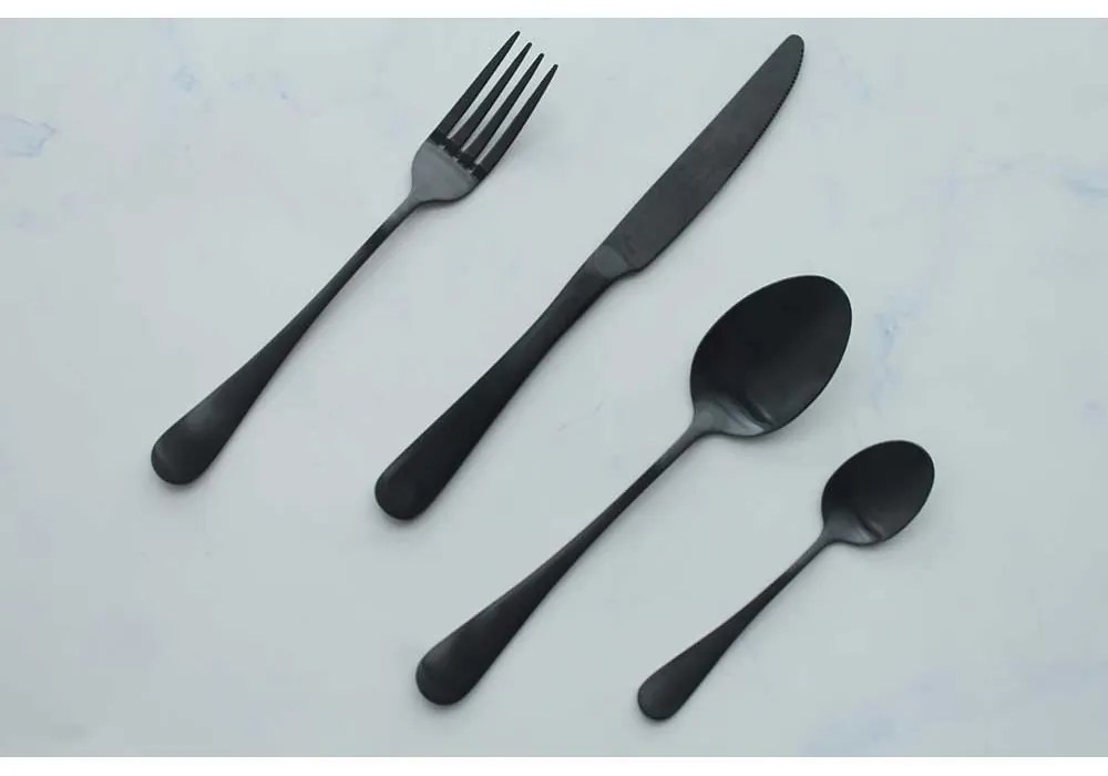 SET TACAMURI INOX, 24 PIESE, FINISAJ NEGRU MAT