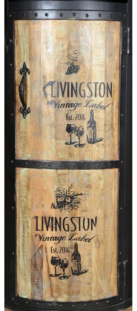 Dulap vinotecă negru din metal număr sticle 9, 60x155 cm Luni – Interia Home &amp; Living