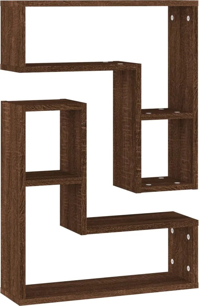 vidaXL Rafturi de perete, 2 buc., stejar maro, 50x15x50 cm, lemn