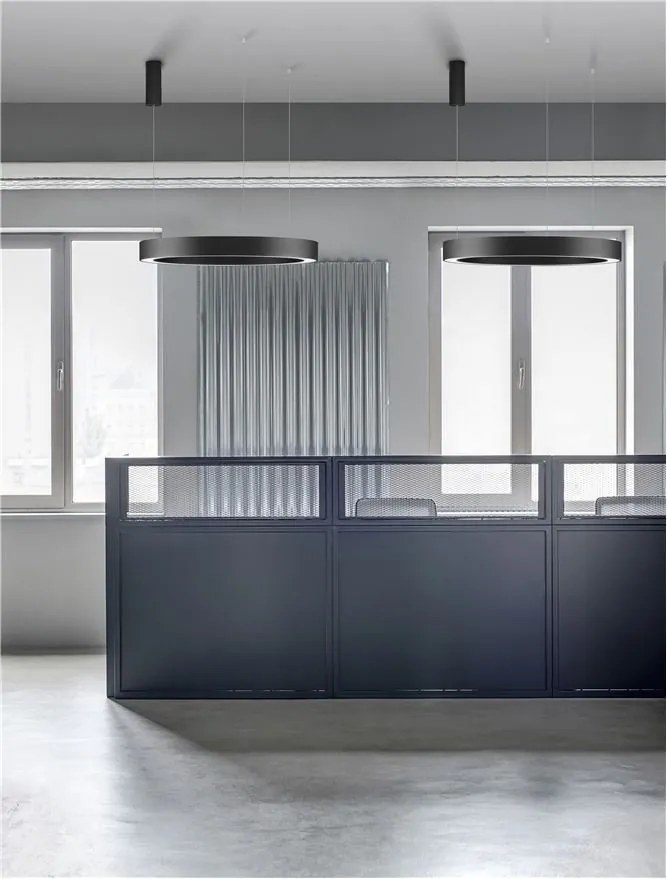 Pendul LED dimabil design modern MORBIDO negru 80cm
