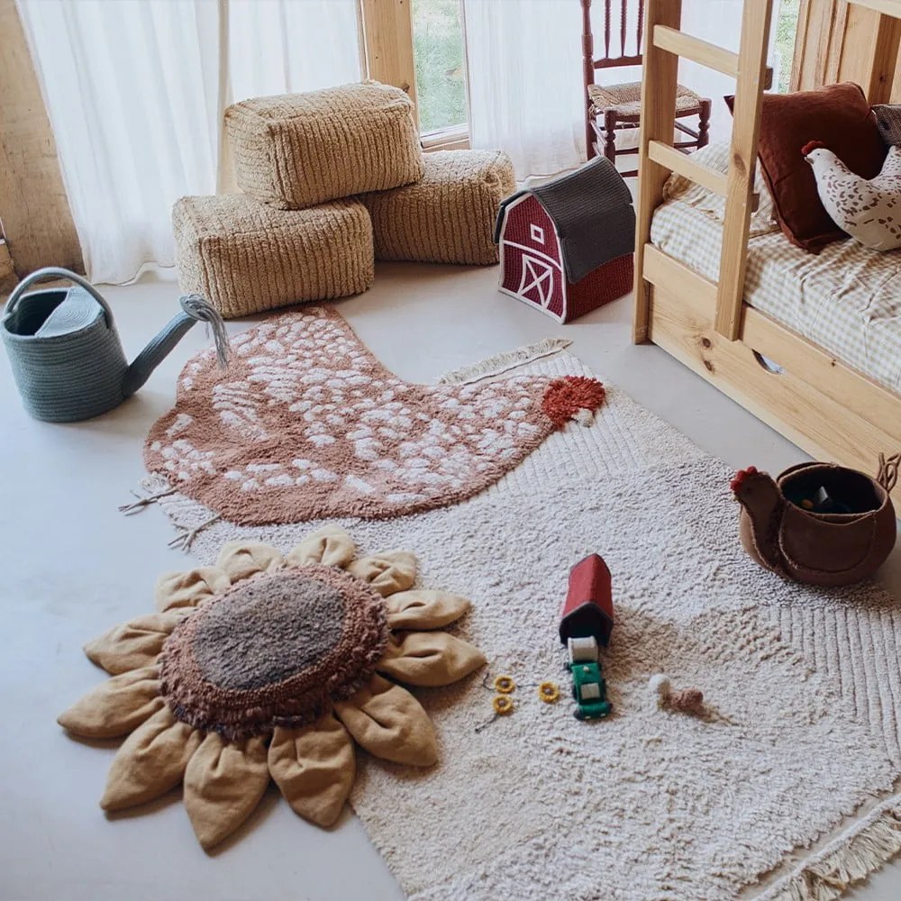 Fotoliu puf pentru copii galben muștar Haystack – Lorena Canals