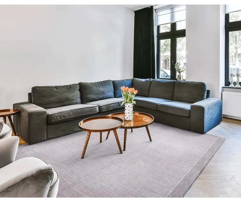 Covor gri din lână 200x300 cm Linea – Agnella