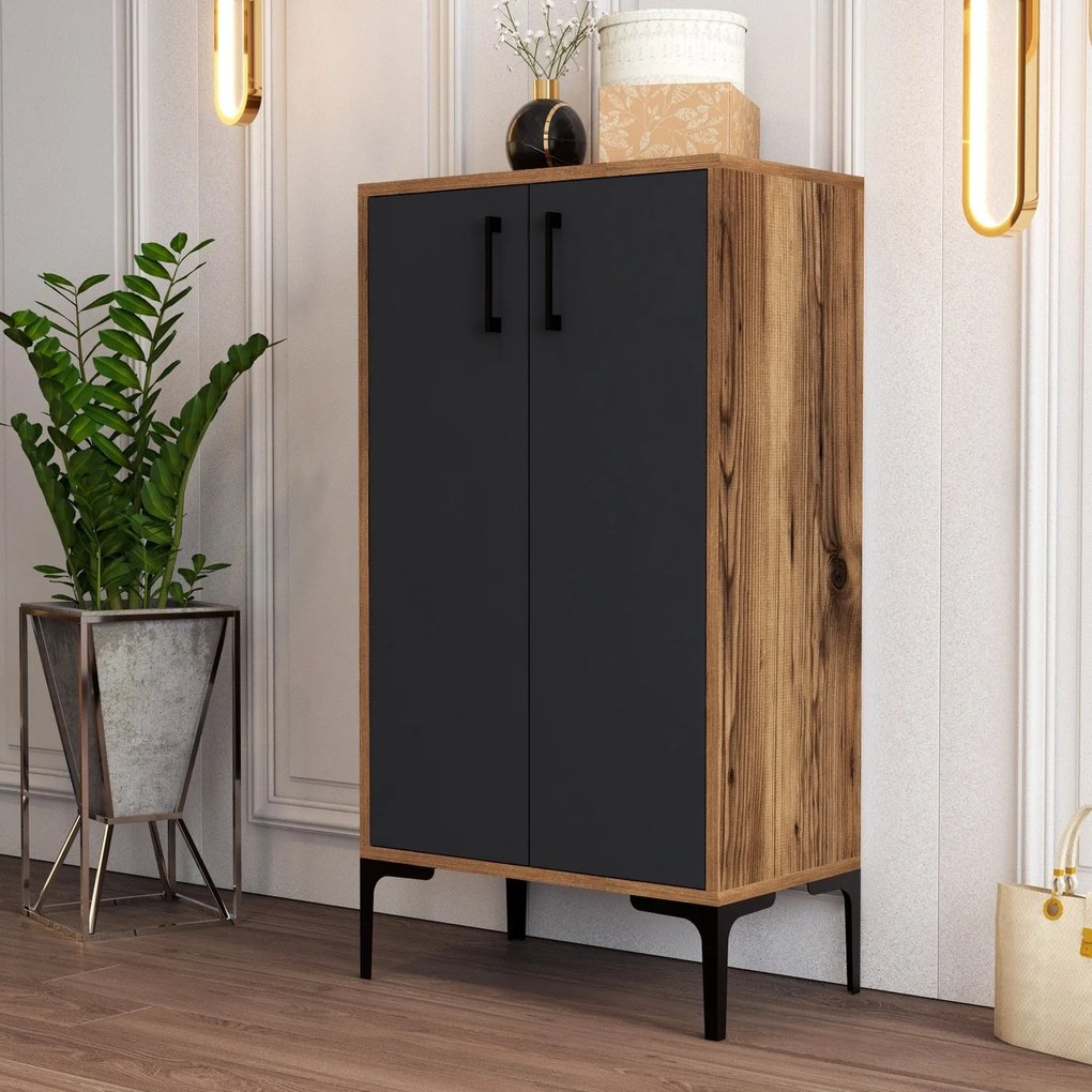 Comodă pentru pantofi Prag - Walnut, Anthracite