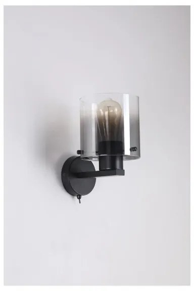 Searchlight 88912-1BK - Aplica de perete SWEDEN 1xE27/60W/230V neagră/fumurie