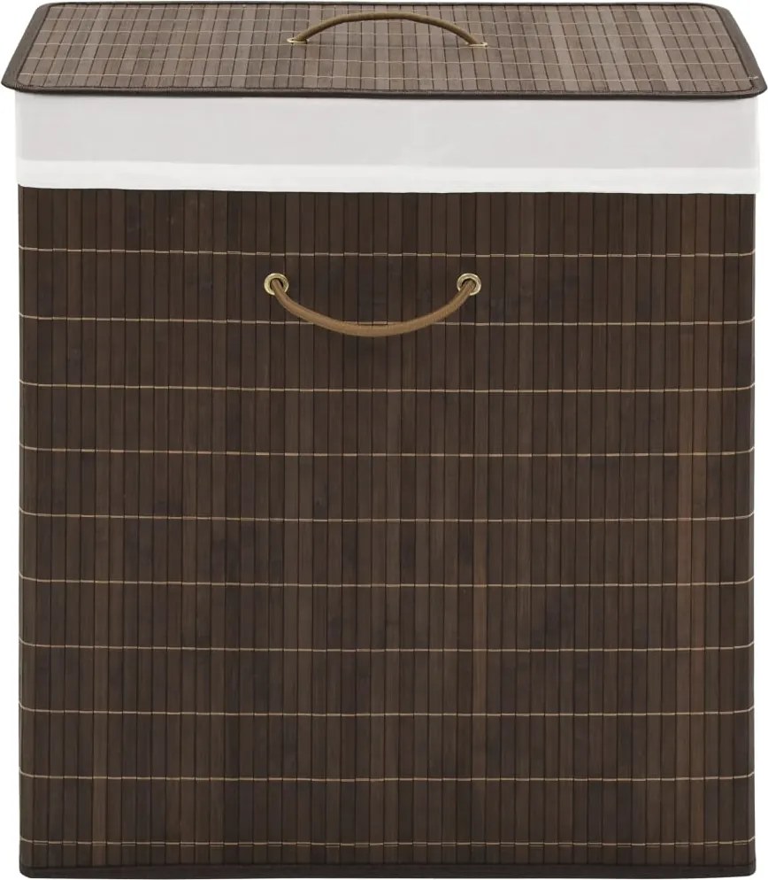 vidaXL Coș de rufe Bambus Dreptunghiular Maro închis