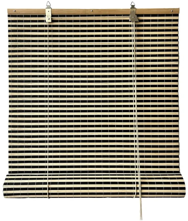 Jaluzea neagră/în culoare naturală din bambus 150x160 cm Vela – Gardinia