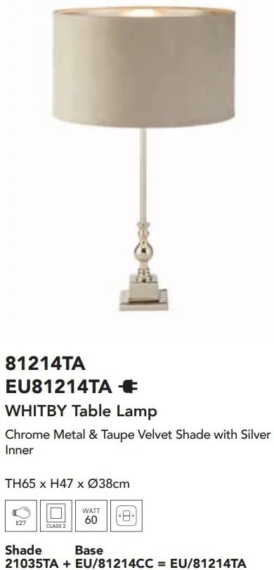 Veioza, Lampa de masa eleganta Whitby taupe