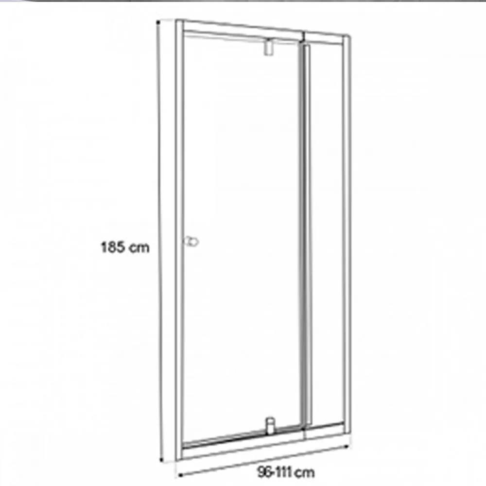 Ușă de duș reglabilă Flexi-S 96-111x185 cm