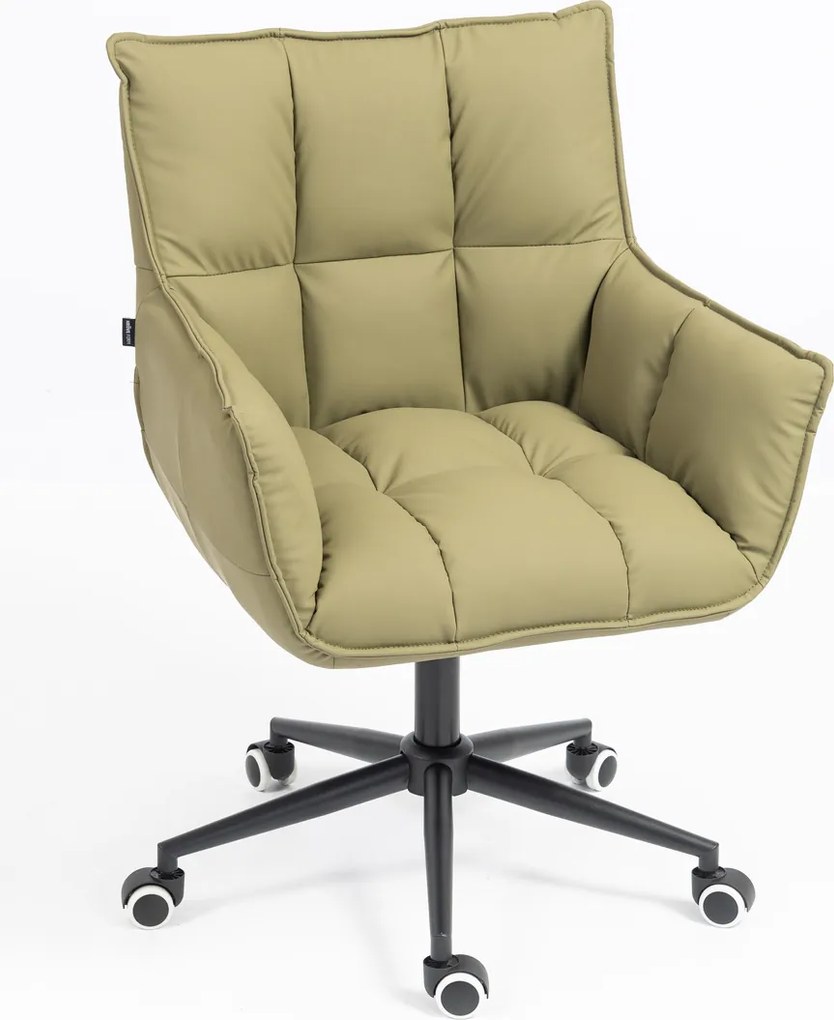 HR560K Scaun Khaki Piele Ecologica Premium Soft cu Bază Neagră