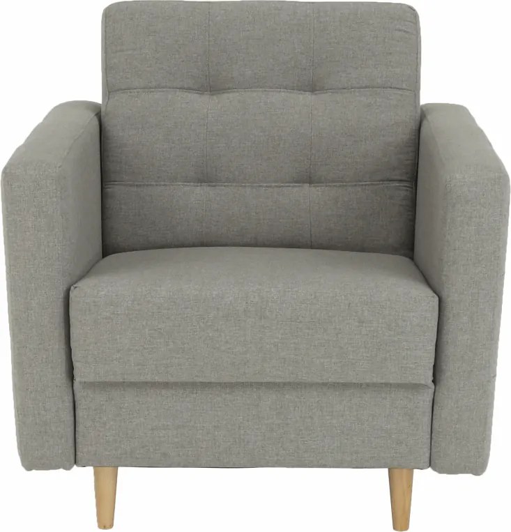 Fotoliu complet tapiţat, material textil gri, AMEDIA