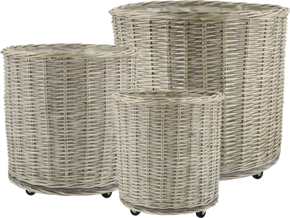 Set 3 Ghivece French Basket din salcie impeltita, Jardin