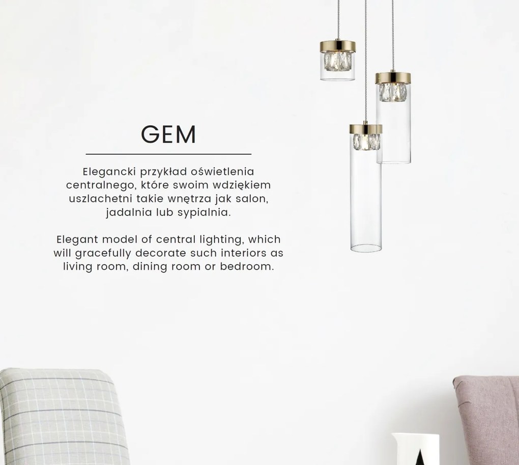 Spot aplicat design modern GEM crom C0389-01A-F4AC ZL