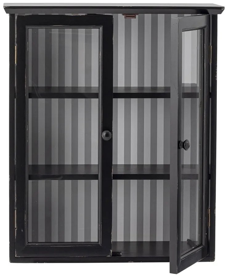 Vitrină neagră din lemn de brad suspendată 51,5x66,5x22,5 cm Hazem – Bloomingville