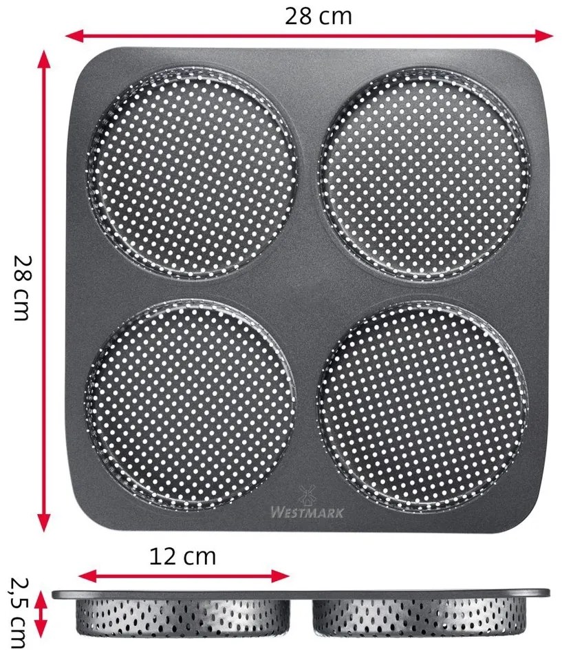 Formă perforată pentru 4 chifle pentru burgerWestmark Big, diam. 12 cm