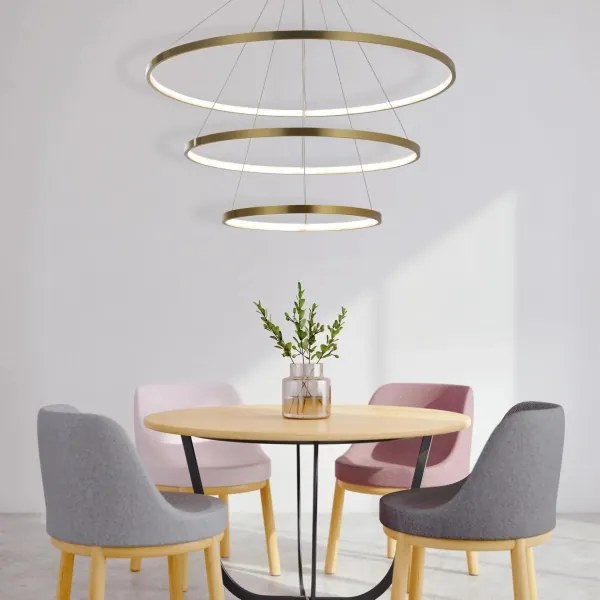 Lustră LED pe cablu LEA LED/60W/230V 4000K d. 80 cm auriu