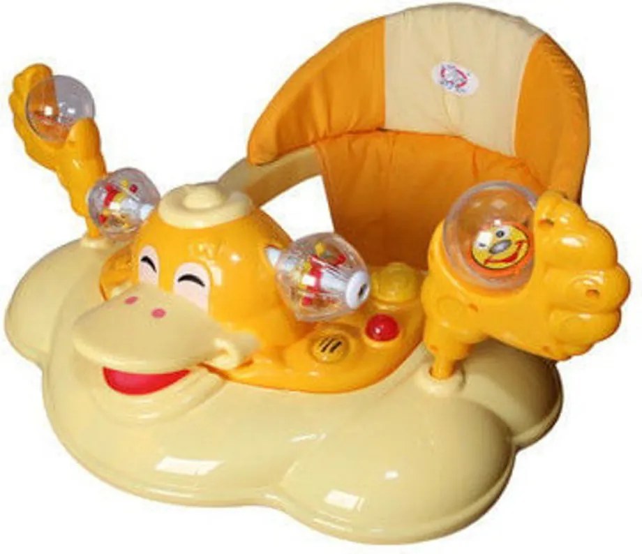 Premergator Reglabil in 3 Trepte Baby Care™ , Ratusca, Pliabil, 8 Roti,Cu Melodii, Galben