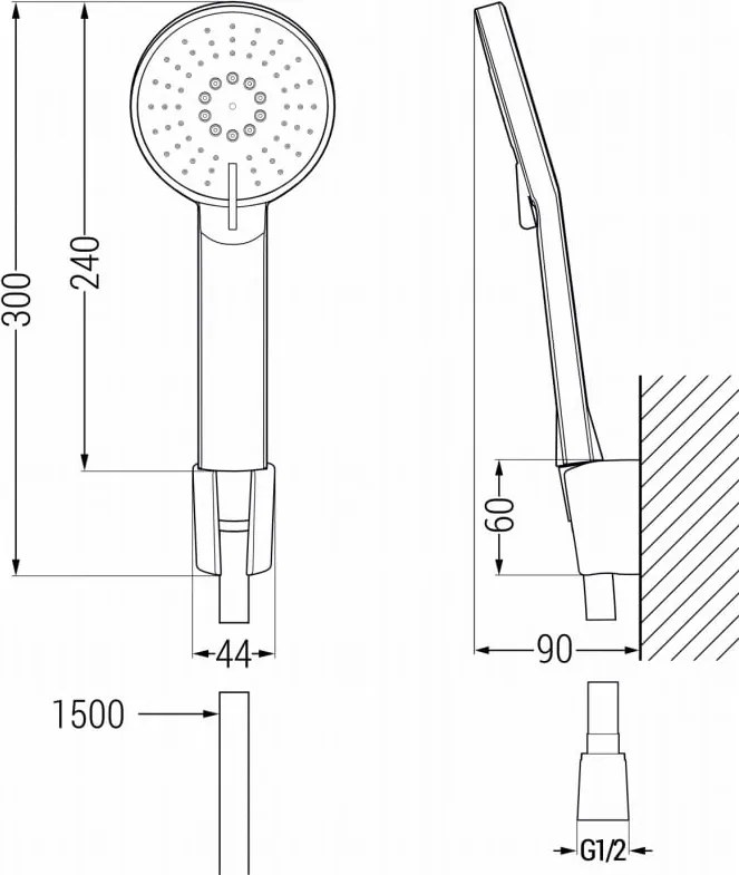 Mexen R-40 set de duș punctual, auriu - 785405052-50